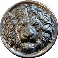 metal aslan figürü dekoratif parça